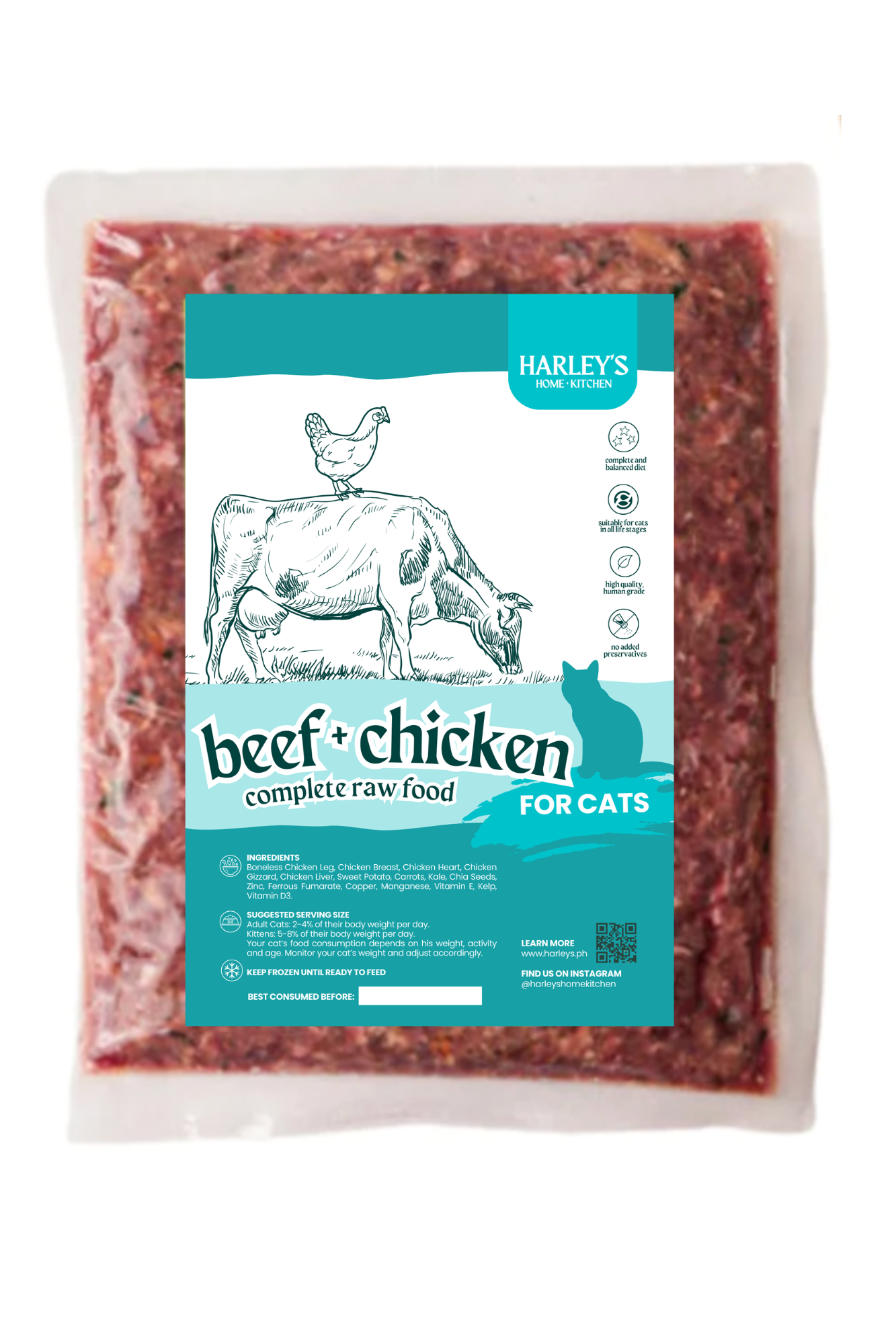 Beef + Chicken Raw Cat Food