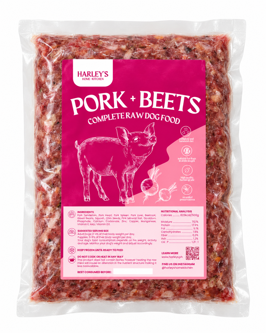 Pork + Beets Raw Meal for Dogs