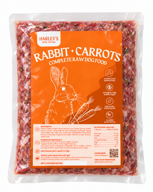 Rabbit + Carrots Raw Meal for Dogs
